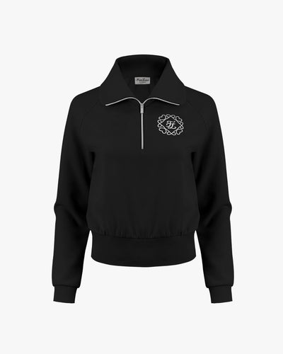Memory Half Zip Up Pullover - Black