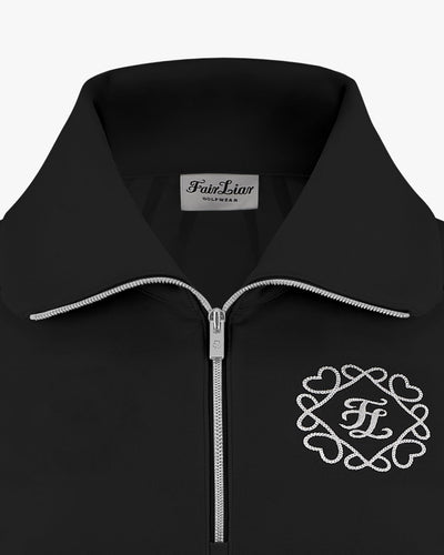 Memory Half Zip Up Pullover - Black