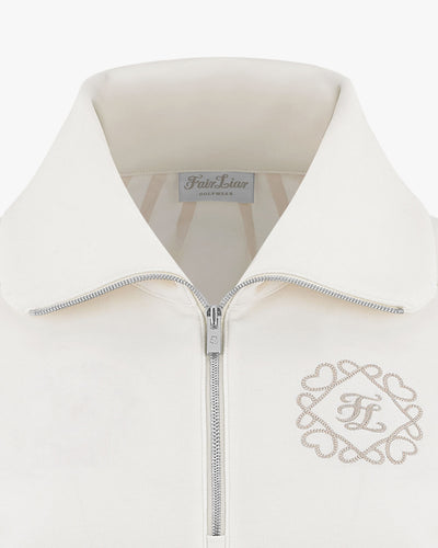 Memory Half Zip Up Pullover - Cream