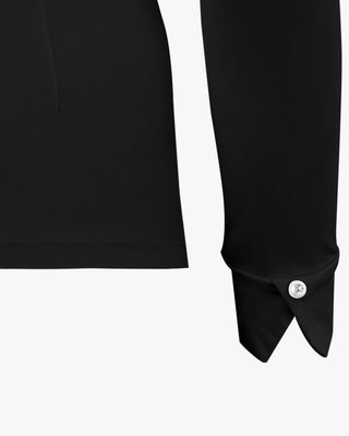Neck Shirring Mock Neck T-Shirt - Black