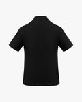 Men's high neck woven patch short sleeve t-shirt - Black