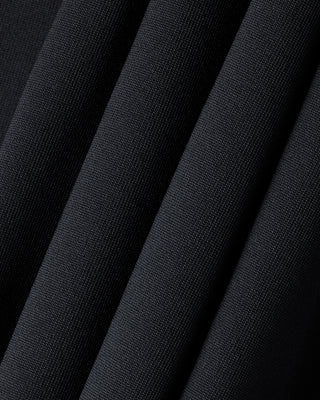 Double Collar Long Sleeve T-shirt - Black
