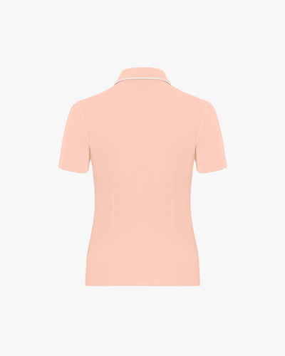 Stan Collar Logo Embroidered T-shirt - Coral