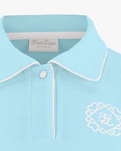 Stan Collar Logo Embroidered T-shirt - Turquoise