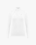 Pleated Ribbon Detail Cooling T -shirt - White