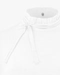 Pleated Ribbon Detail Cooling T -shirt - White