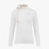 Check Ribbon Scarf Long Sleeve Shirt - White