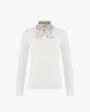 Gingham Detachable Ribbon T-shirt - White