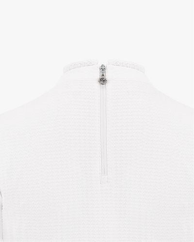 [Final sale] Frill high neck three-quarter t-shirt - White