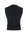 Open Neck Blouson Vest - Black