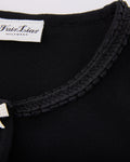 pearl ribbon jacket cardigan - Black