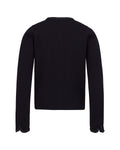 pearl ribbon jacket cardigan - Black