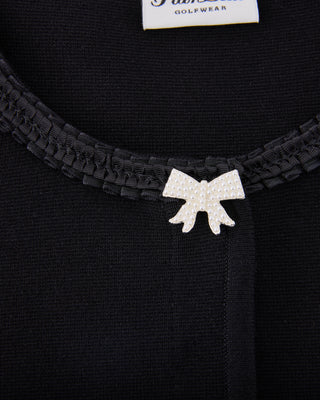Pearl Ribbon Jacket Cardigan - Black