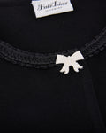 pearl ribbon jacket cardigan - Black