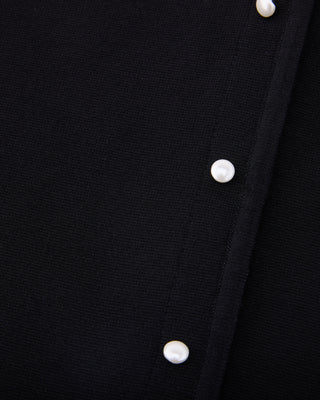 Pearl Ribbon Jacket Cardigan - Black