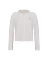 pearl ribbon jacket cardigan - White