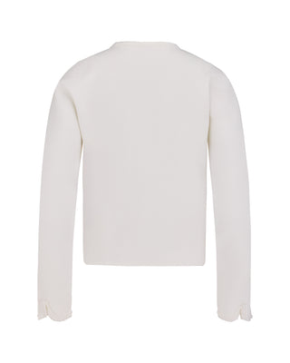 Pearl Ribbon Jacket Cardigan - White