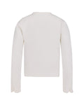 pearl ribbon jacket cardigan - White