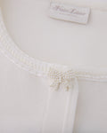 pearl ribbon jacket cardigan - White