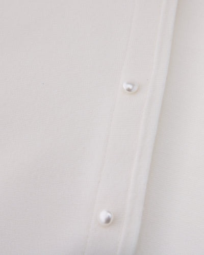 pearl ribbon jacket cardigan - White