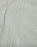 Double color v-neck cardigan - Green