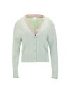 Double color v-neck cardigan - Green