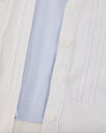 Double color v-neck cardigan - White