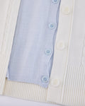Double color v-neck cardigan - White