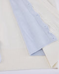 Double color v-neck cardigan - White
