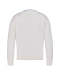 Double color v-neck cardigan - White