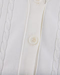 Double color v-neck cardigan - White