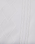Double color v-neck cardigan - White