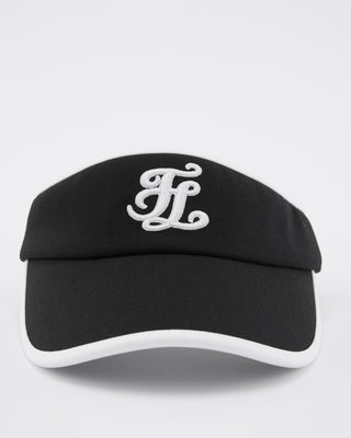 Color Contrast Combination Back Ribbon Visor - Black