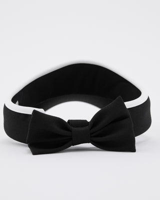 Color Contrast Combination Back Ribbon Visor - Black