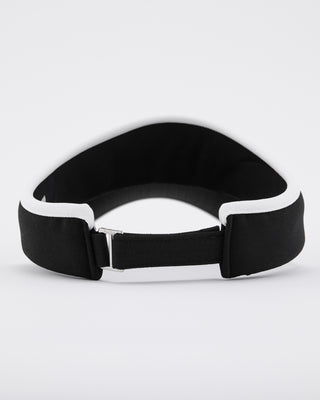 Color Contrast Combination Back Ribbon Visor - Black