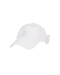 Tweed beaded emblem point cap - White
