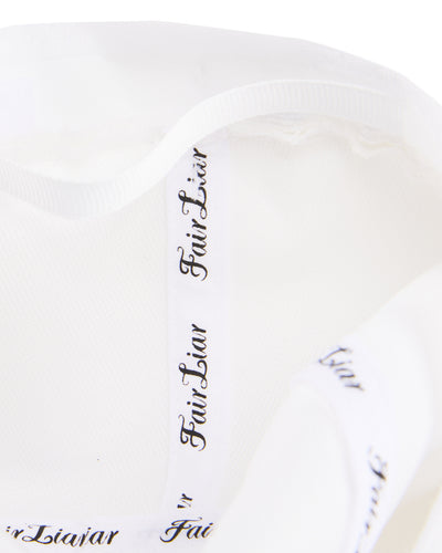 Crystal embellished ribbon bucket hat - White