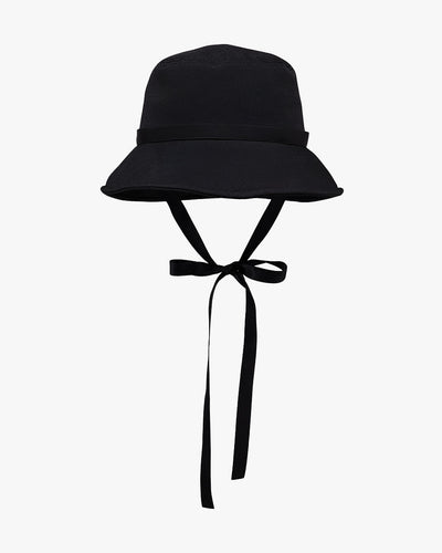 Crystal embellished ribbon bucket hat - Black