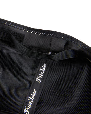 Crystal Embellished Ribbon Bucket Hat - Black