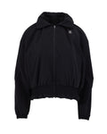 Ruffle Hem zip-up jumper - Black