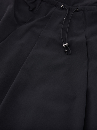Ruffle Hem zip-up jumper - Black