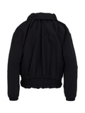 Ruffle Hem zip-up jumper - Black