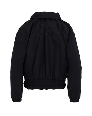 Ruffle Hem Zip-Up Jumper - Black