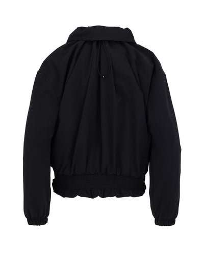 Ruffle Hem zip-up jumper - Black