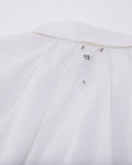 Ruffle Hem zip-up jumper - White