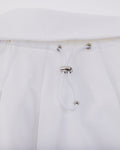 Ruffle Hem zip-up jumper - White
