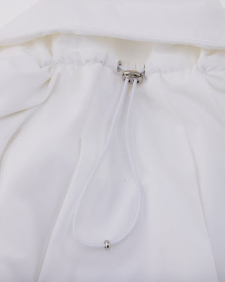 Ruffle Hem Zip-Up Jumper - White