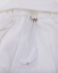 Ruffle Hem zip-up jumper - White