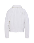 Ruffle Hem zip-up jumper - White