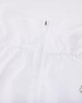 Ruffle Hem zip-up jumper - White